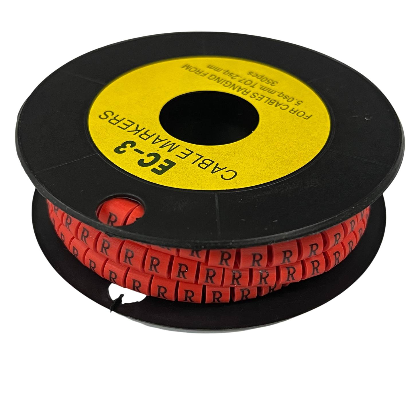 Grippes Cable Marker Red - R on a spool for effective cable management and organization