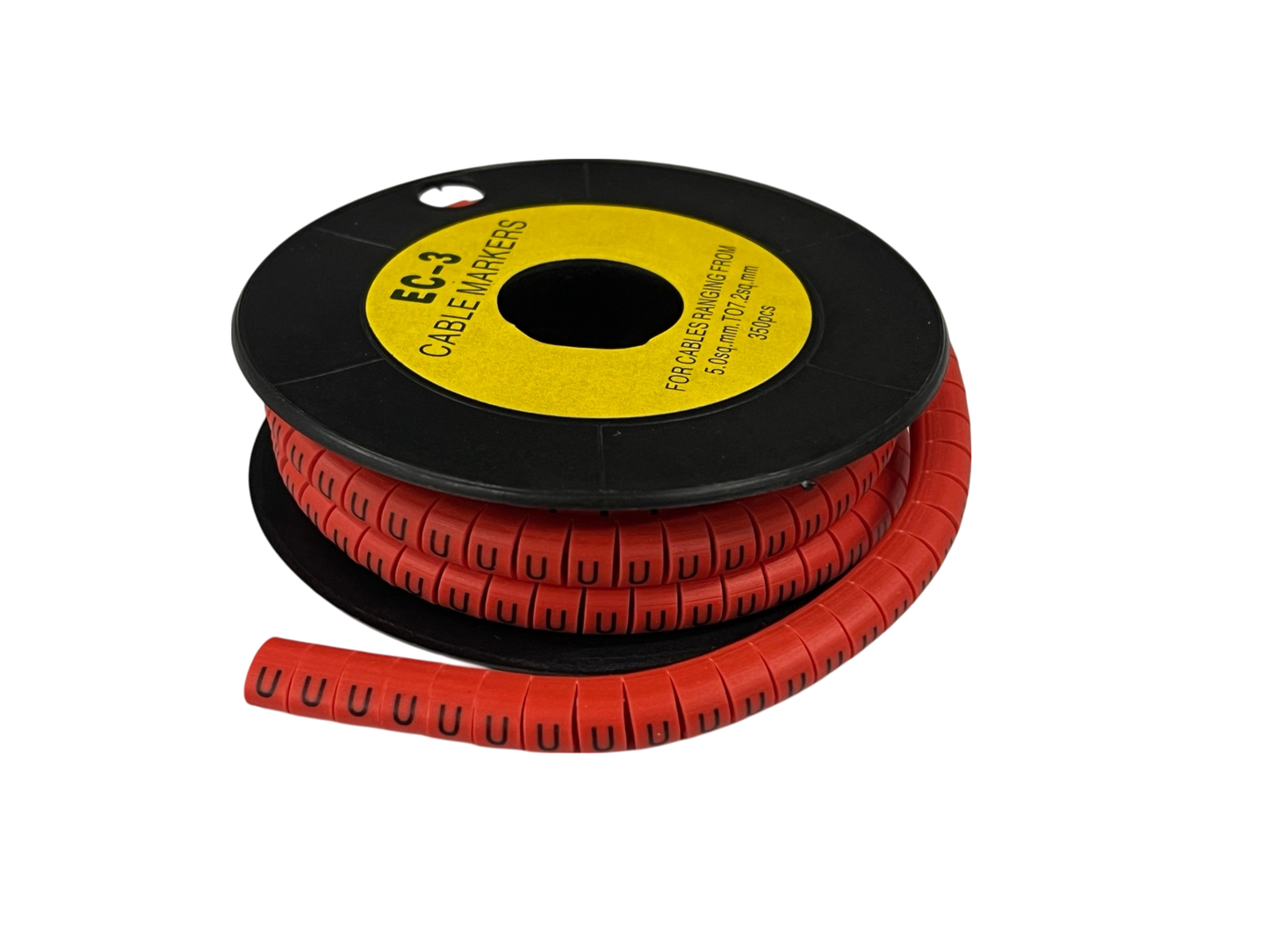 Grippes Cable Marker Red - U on a spool, ideal for organized cable management solutions