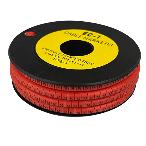 Grippes N Marker Red 2.6mm to 4.2mm 1000pcs cable management markers on a spool