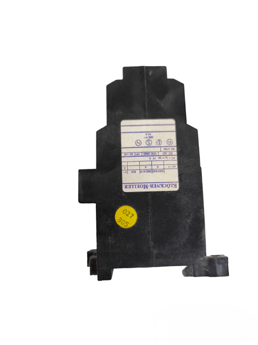Klockner Moeller magnetic contactor 220V black power switch component with label and yellow sticker