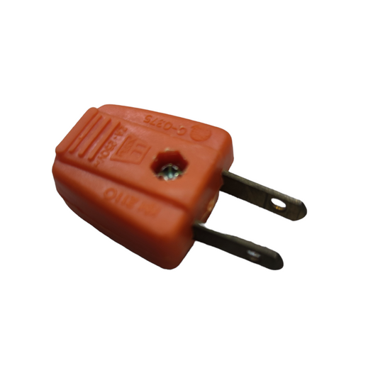 Kopez 2A 220V electrical plug with orange body and two metal prongs for power connection