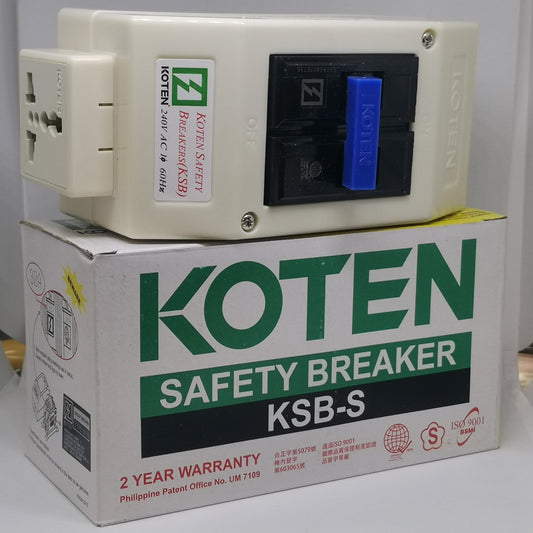 Koten 15A circuit breaker with outlet mounted on safety breaker box KSB-S with 2 year warranty