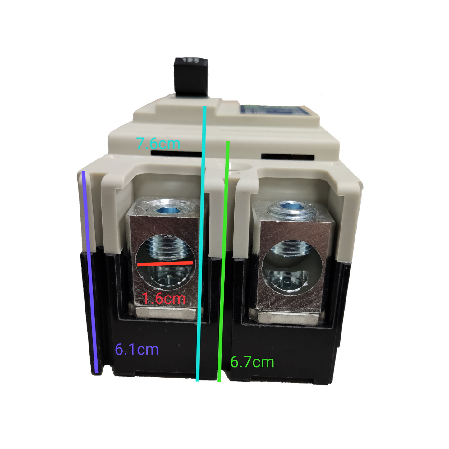 Koten 225A Molded Case Circuit Breaker for electrical circuitry and parts with detailed dimensions