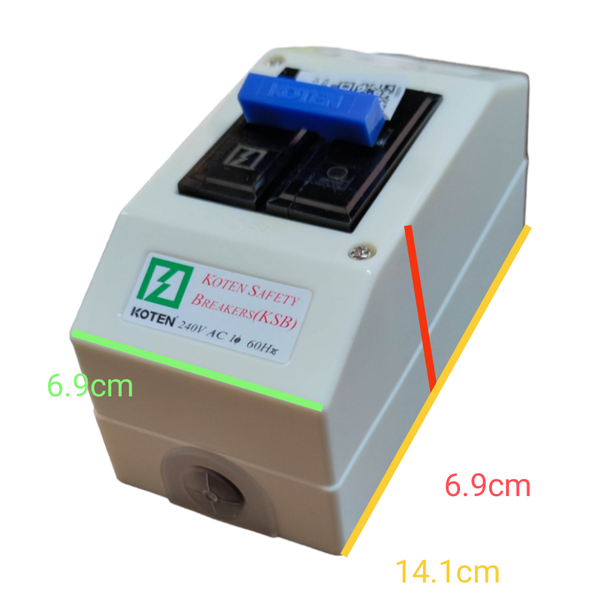 30A 2P Circuit Breaker with Enclosure by Koten white plastic box dual pole switch with blue handle