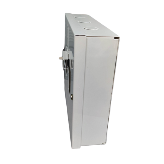 Koten MTS 2 pole circuit breaker housing in sleek white design for electrical installations.