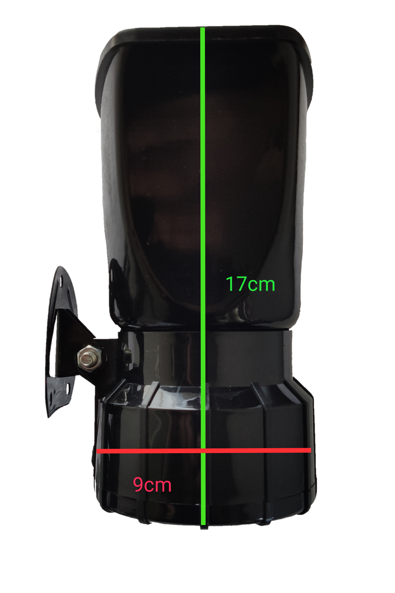 Electx Electrical Supply black Electronic Horn 12V with dimensions 17cm height and 9cm width