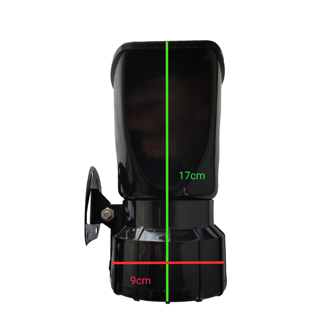Electx Electrical Supply black Electronic Horn 12V with dimensions 17cm height and 9cm width