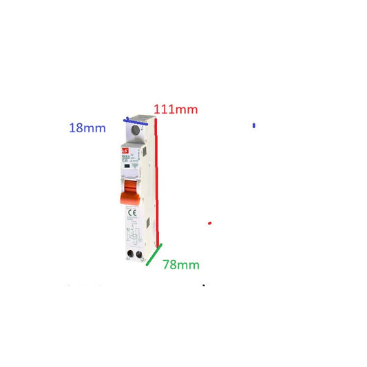 LS RCCB 15A 230V circuit breaker with compact design and clear voltage specifications