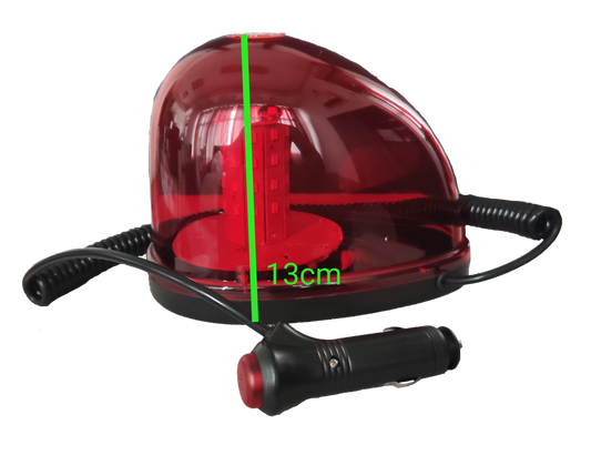 Code Red magnetic base emergency light 12V 24V with red dome and handle for safety