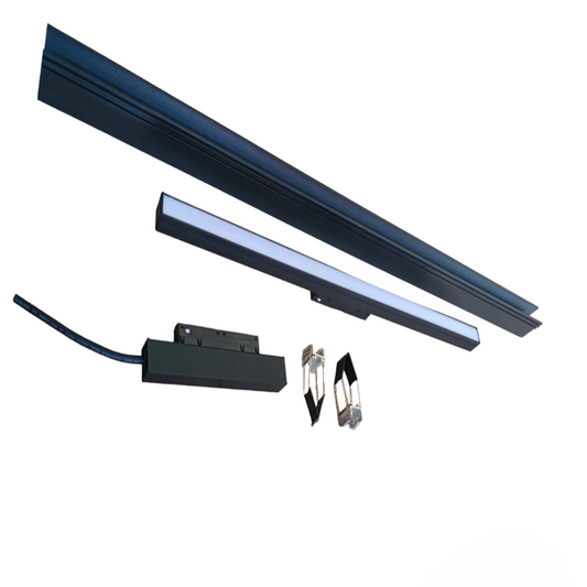 ILLUMIQ TERRA magnetic track light 24W warm white system components including track and connectors