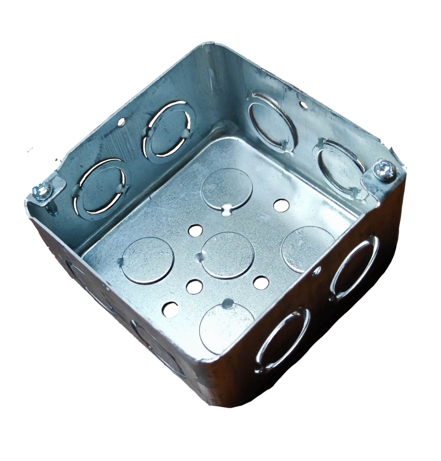 Royu 4x4 metal junction box AWG 18 with multiple knockout options for electrical installations