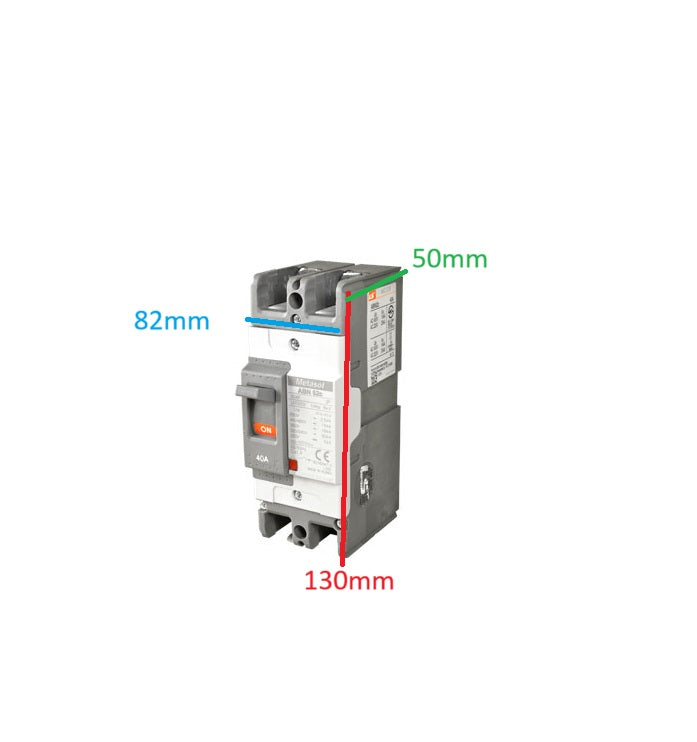 LS MCCB 15A 2 Pole 30Kaic 250V molded case circuit breaker with dimensions 82mm 50mm 130mm
