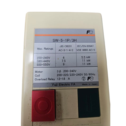 Fuji motor starter with push button 12-18A for efficient electrical control and protection