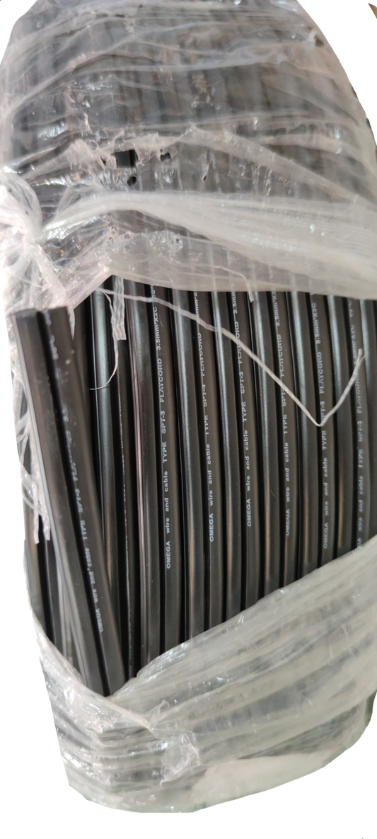 Flat Cord AWG 12 White 1Roll packaged neatly for convenient use in electrical projects