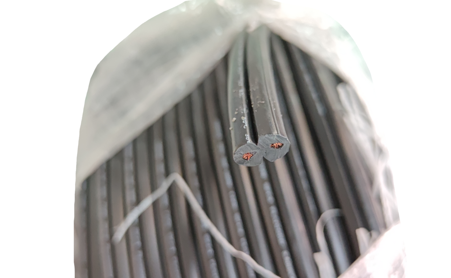 Omega Flat Cord AWG 12 White 1Roll packaged and ready for electrical projects and installations