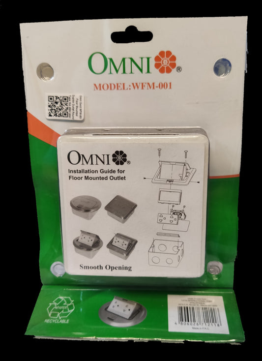 Omni 2 gang universal ground floor outlet installation guide with smooth opening design