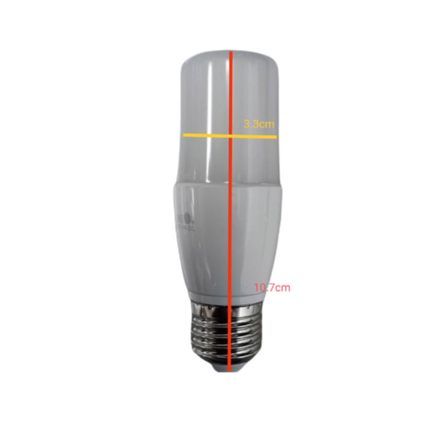 Omni 7W LED Stick Bulb E27 Daylight with dimensions of 10.7cm height and 3.3cm width