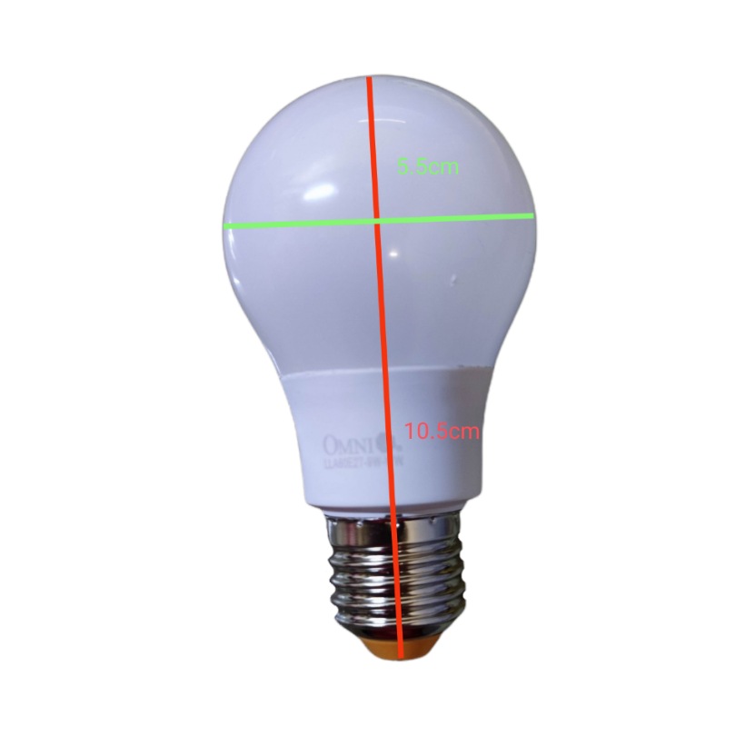 Omni A60 daylight 6500K LED bulb with a smooth finish and standard base for bright illumination