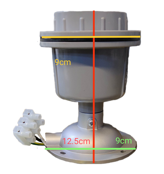 Omni E40-608 lamp holder 16A 250V in gray with secure mounting base and wiring connectors