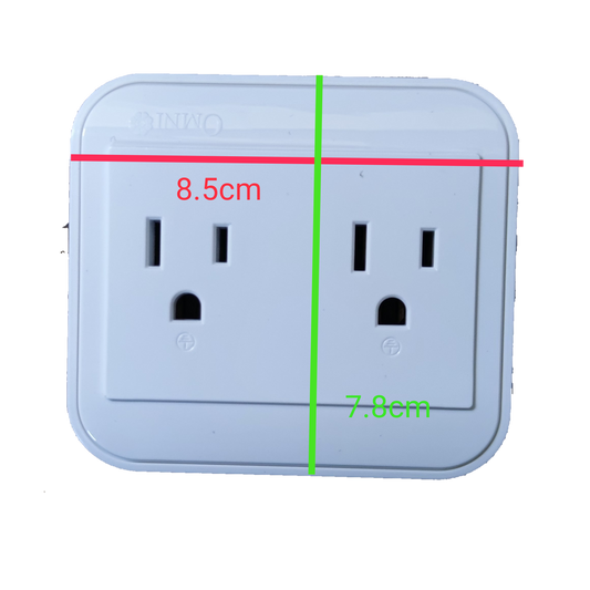 Omni electrical outlet surface type dual power socket with white finish and safety shutters