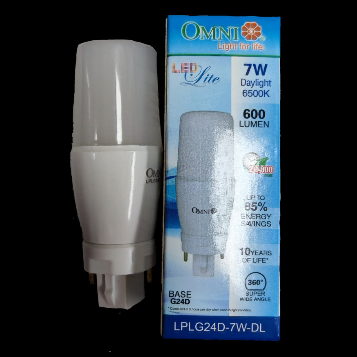 Omni LED 7W pinlight G24D daylight with 600 lumens and 10 years lifespan for energy savings