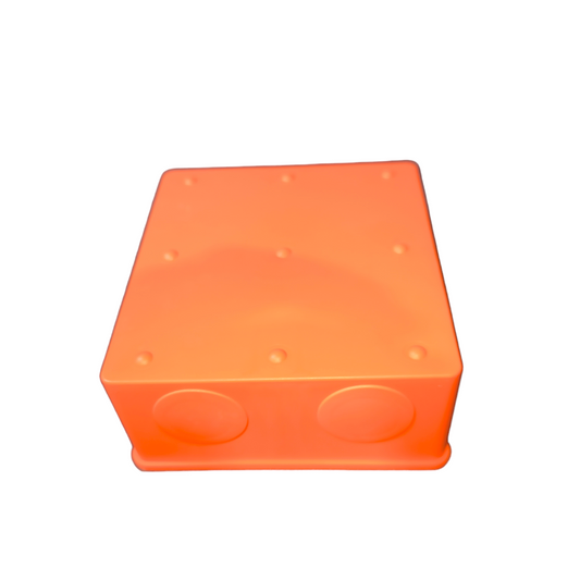 Omni utility box 6 Gang Plate Device in orange, designed for electrical wiring installations