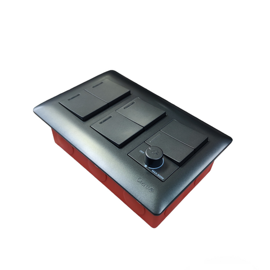 Omni 1 Way 1 Device with 500W Dimmer Switch in black with multiple control buttons