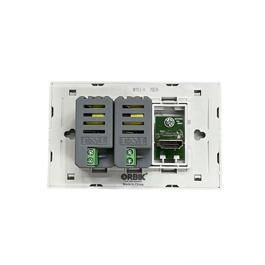 T&J power point with 2 x USB-A Outlet and 1 HDMI Outlet in white for home and office use