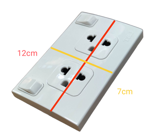 Electx Electrical Supply Outlet with Individual Switch 10A 250V white double socket power point