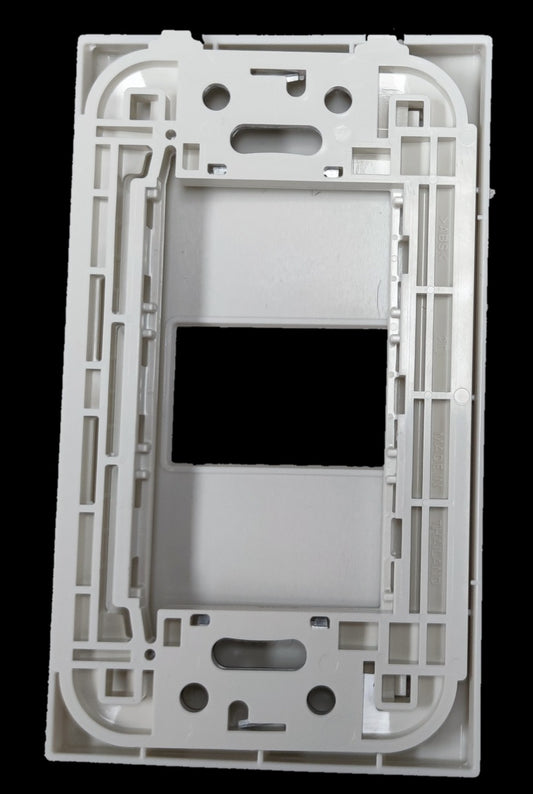 White Panasonic 1 gang plate for power points switches and plugs with mounting holes