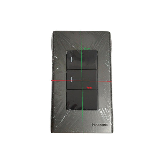 Panasonic 16A 250V metallic gray wall switch with a sleek design for modern interiors