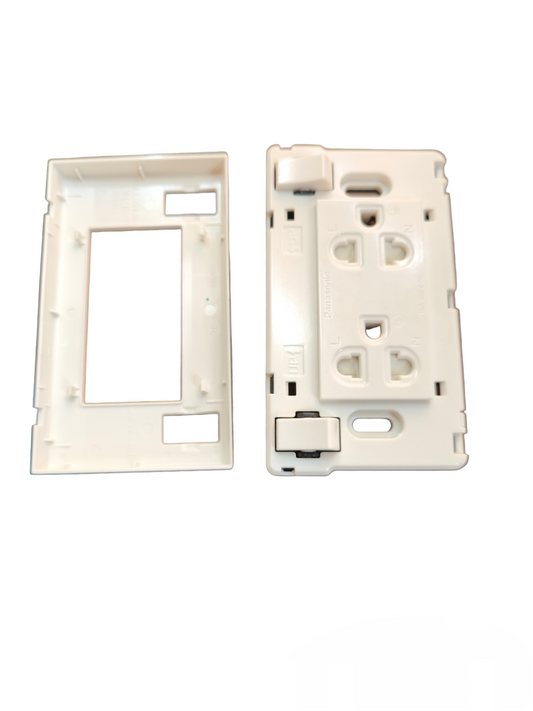 Panasonic 16A Duplex Universal Outlet 250V with removable cover for easy installation