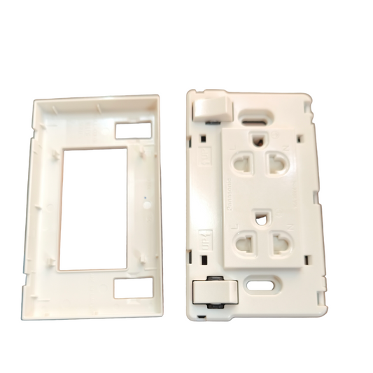 Panasonic 16A Duplex Universal Outlet 250V with removable cover for easy installation