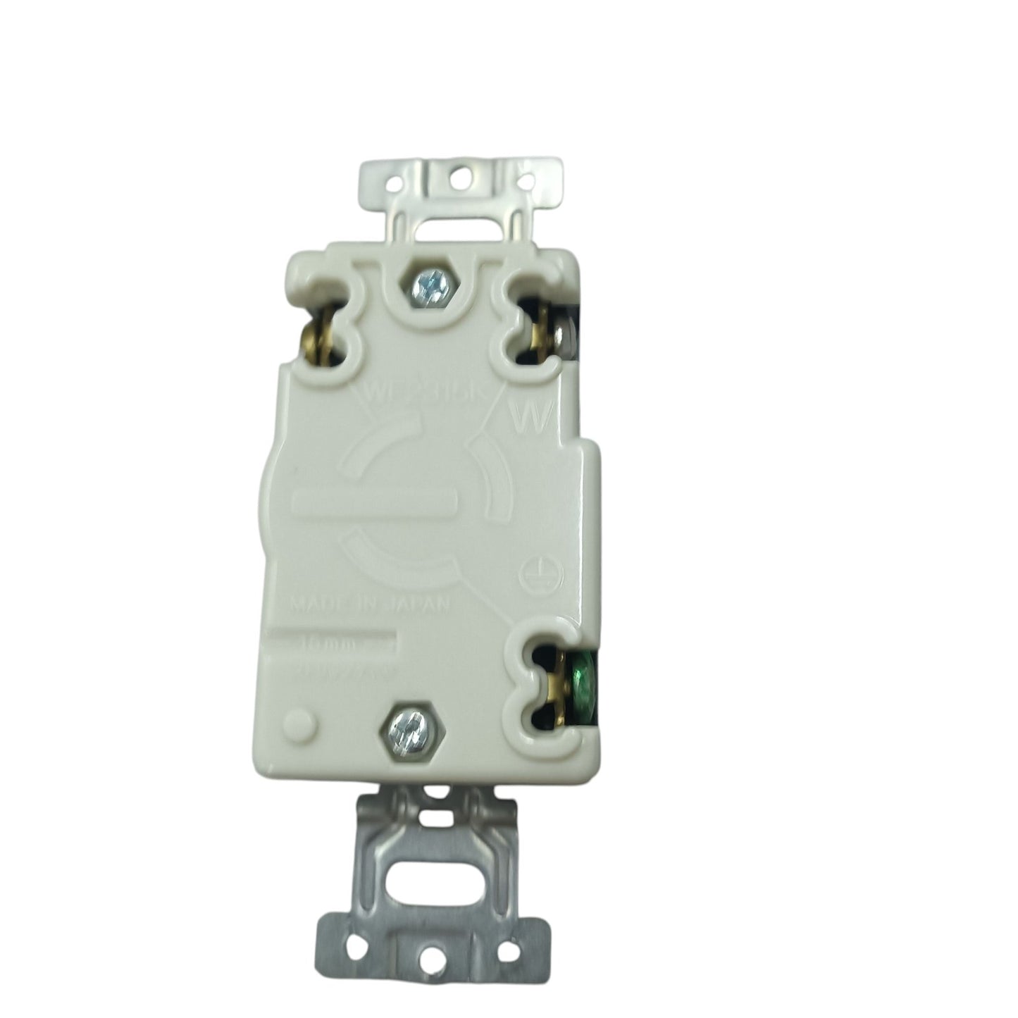 Panasonic 3 Pole twistlock outlet for panel board 125V. white receptacle insert with mounting brackets