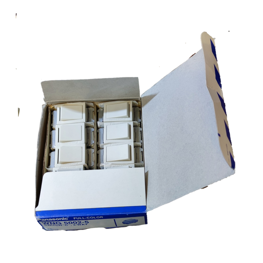 Panasonic 3 Way Switch Classic Series WNG5002-5 white switches in open packaging box