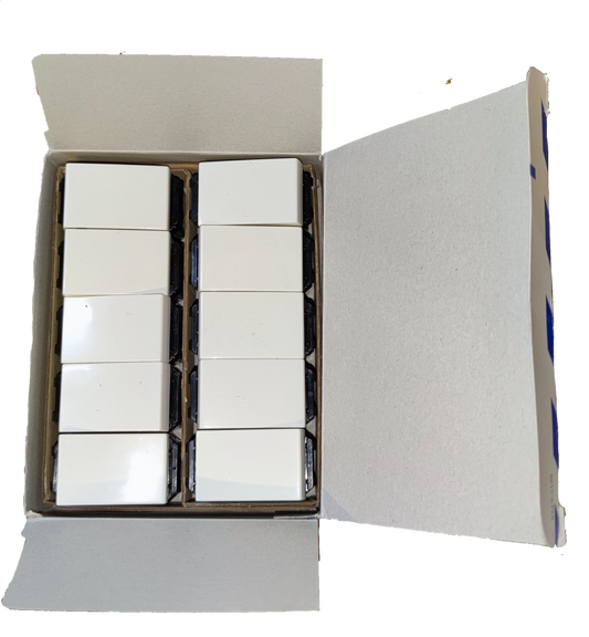 Panasonic 3 Way Switch Wide Series WEG5002K-5 white switches neatly arranged in an open box