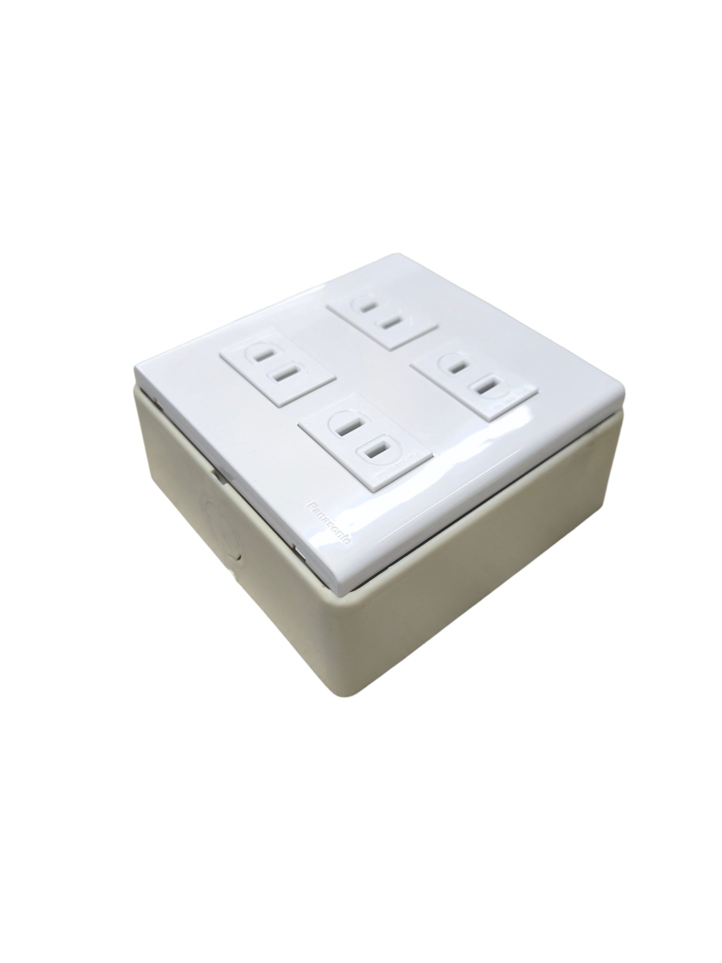 Panasonic 4 Gang Flat Pin Outlet 16A 250V power point with four sockets in white