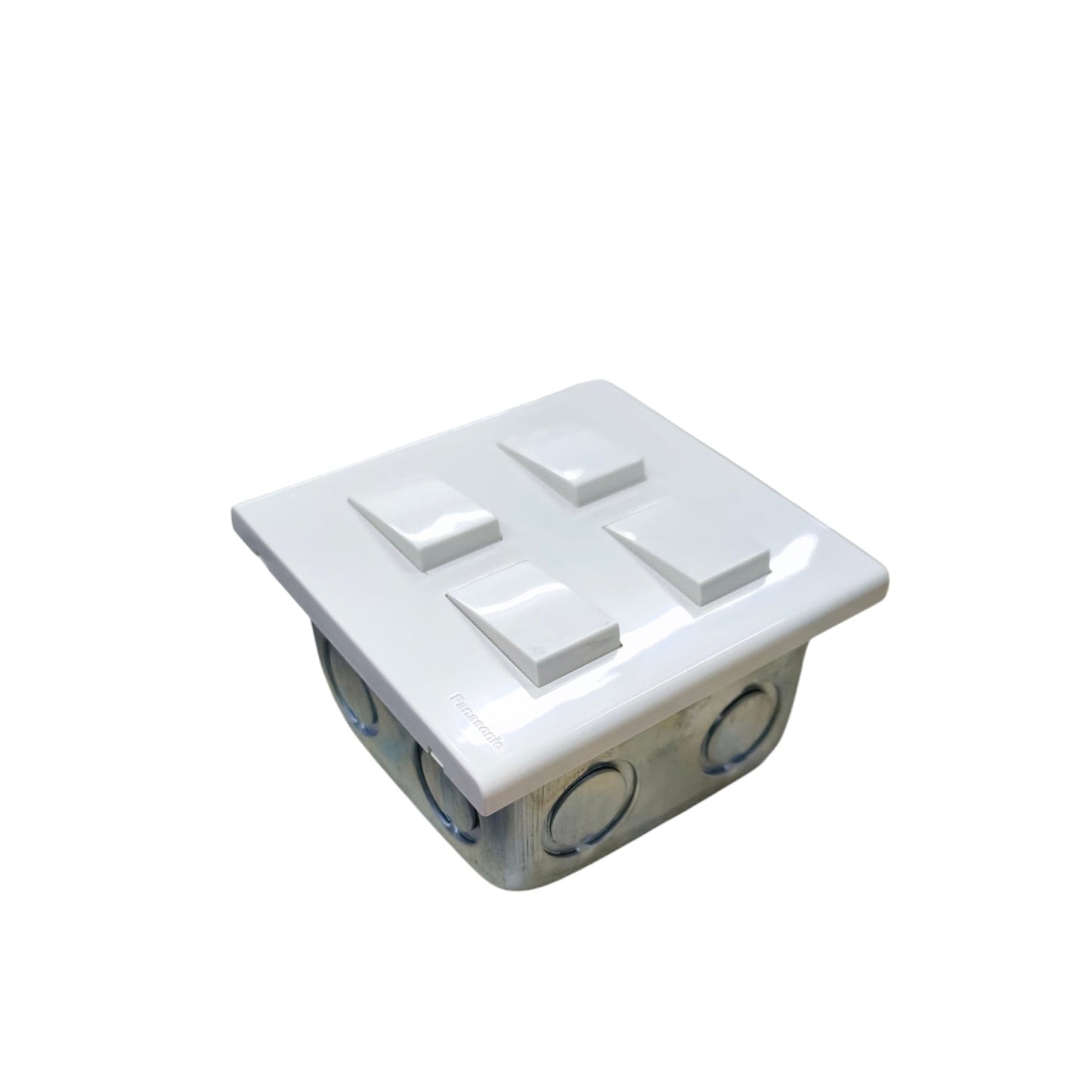 Panasonic 4 gang switch white plastic cover with metal mounting box for power control