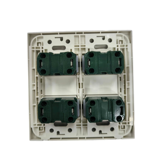 Panasonic 4 gang universal outlet power points switches and plugs in white and green