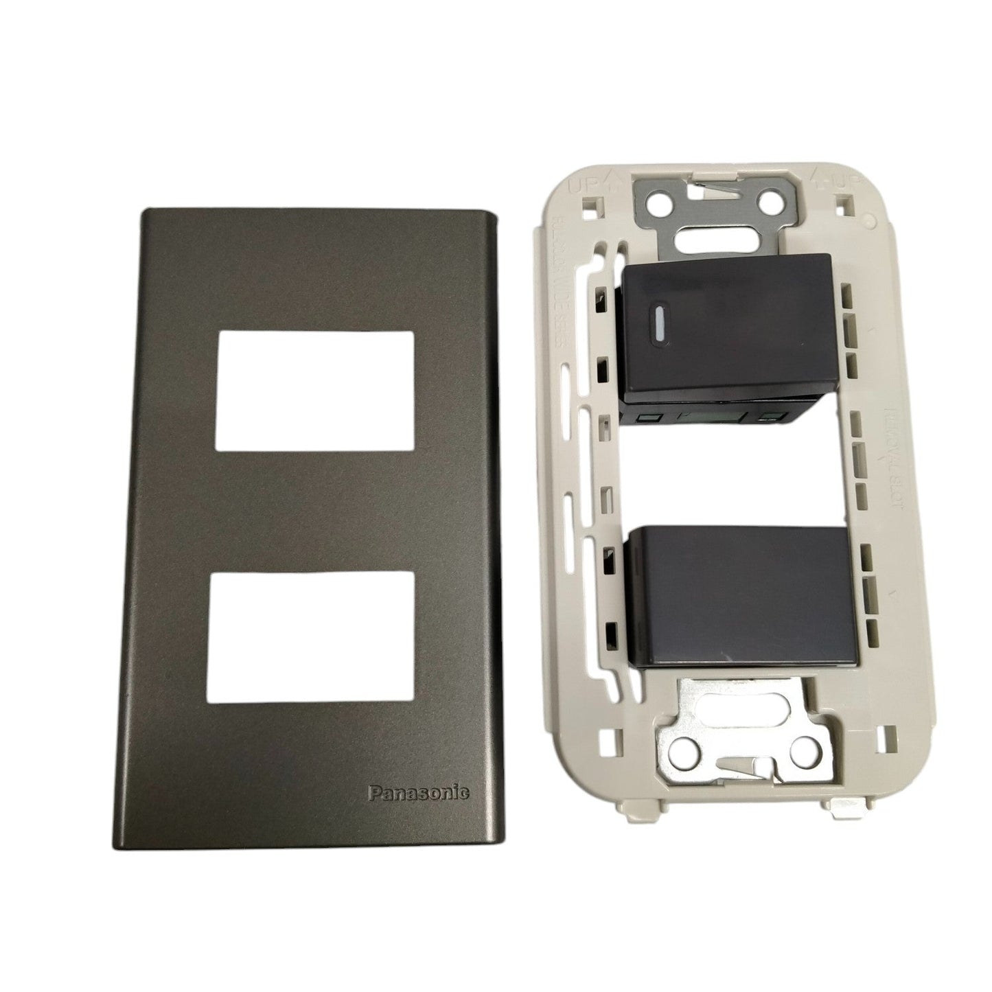 Panasonic combination 4 way 1 way switch 16A 250V with black cover and white mounting frame