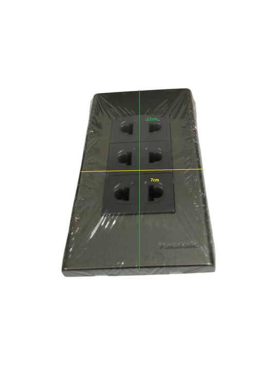 Panasonic metallic gray power socket 16A 250V with four outlets for safe electrical connections