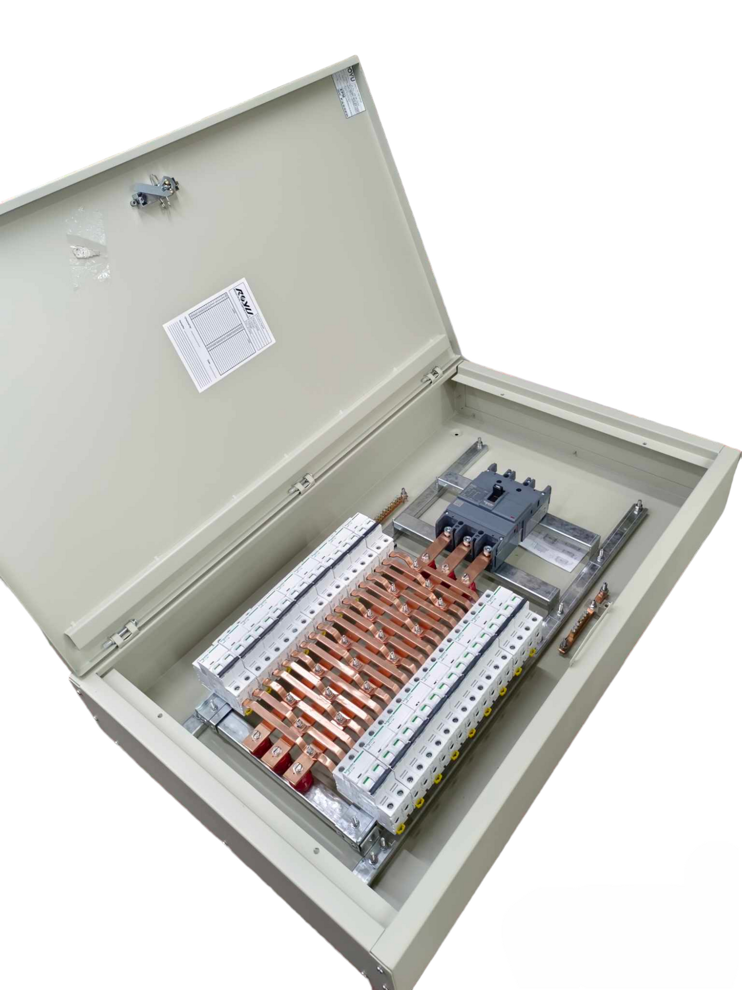 Schneider Panel Board for EZC250F 125A 25KAIC 3 Pole with copper busbars and circuit breaker connections
