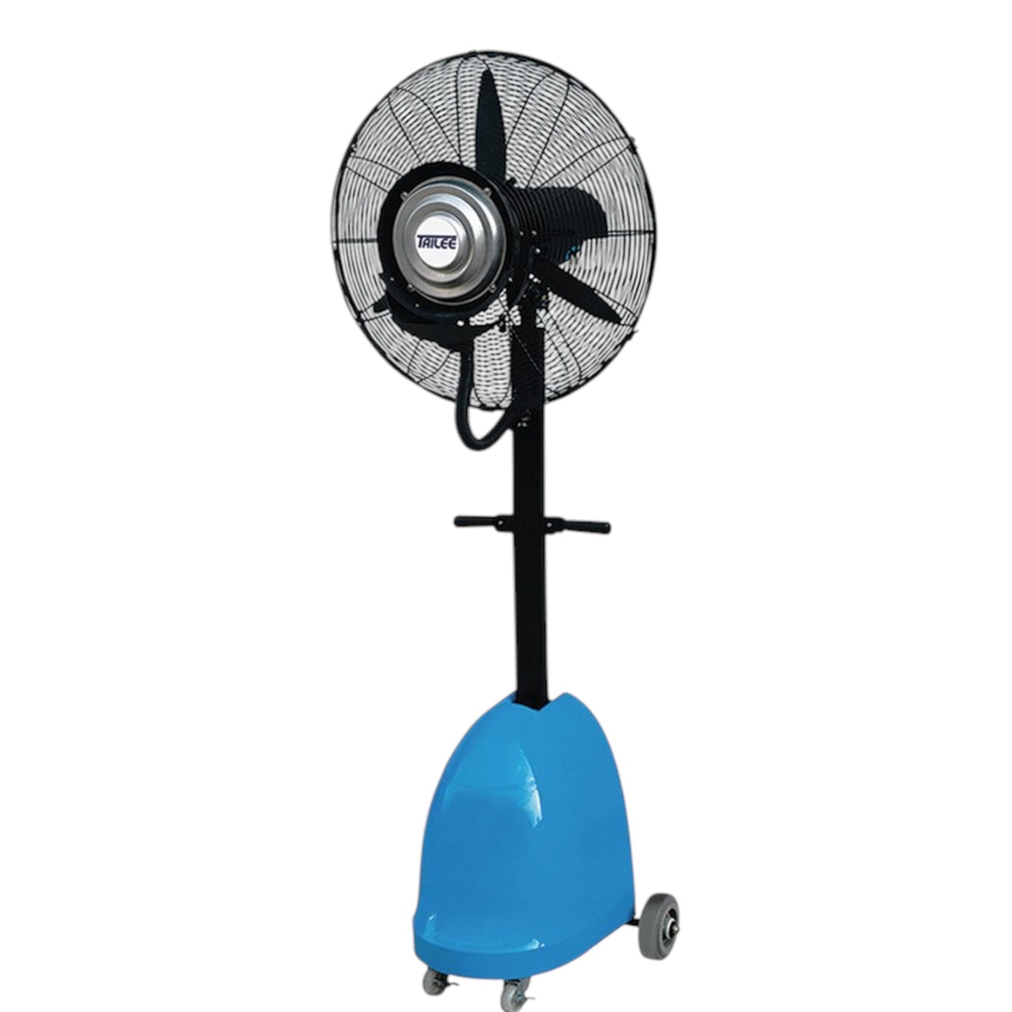 Tailee outdoor misting fan 24 inch blue mobile stand fan with wheels adjustable height tower
