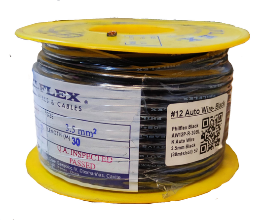 Philflex Autowire AWG #12 ( 3.5 mm) Automotive Wire Auto Wire Black