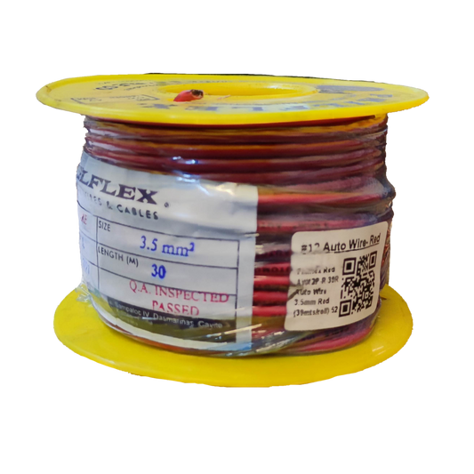 Philflex Autowire AWG 12 (3.5 mm) Automotive Wire Auto Wire Red 30 Meters 1 Roll Electx Electrical Supply
