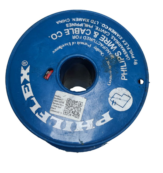 Philflex Speaker Wire AWG 18 spool in blue for high-quality audio cable connections