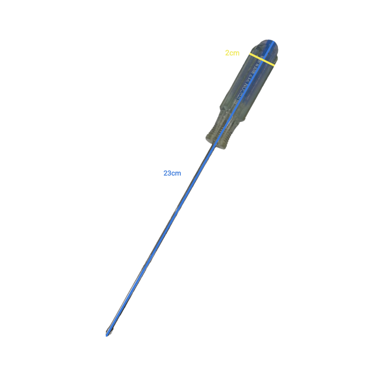 Rubicon Philip Screw Driver Rainbow 212 150mm with transparent handle and long metal shaft