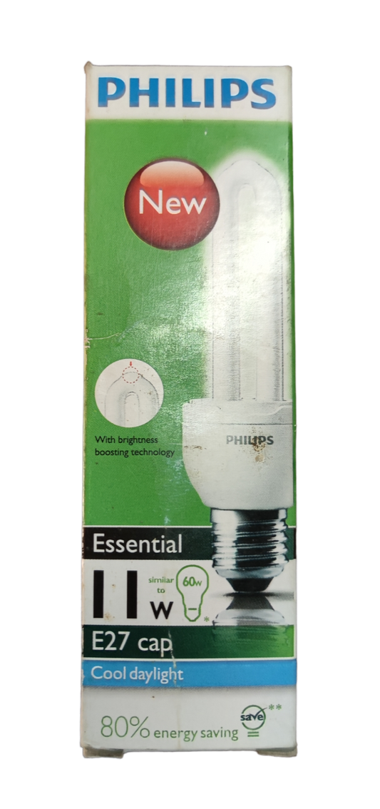 Philips 11W CFL Bulb E27 Daylight 6500K compact fluorescent bulb with energy saving and cool daylight