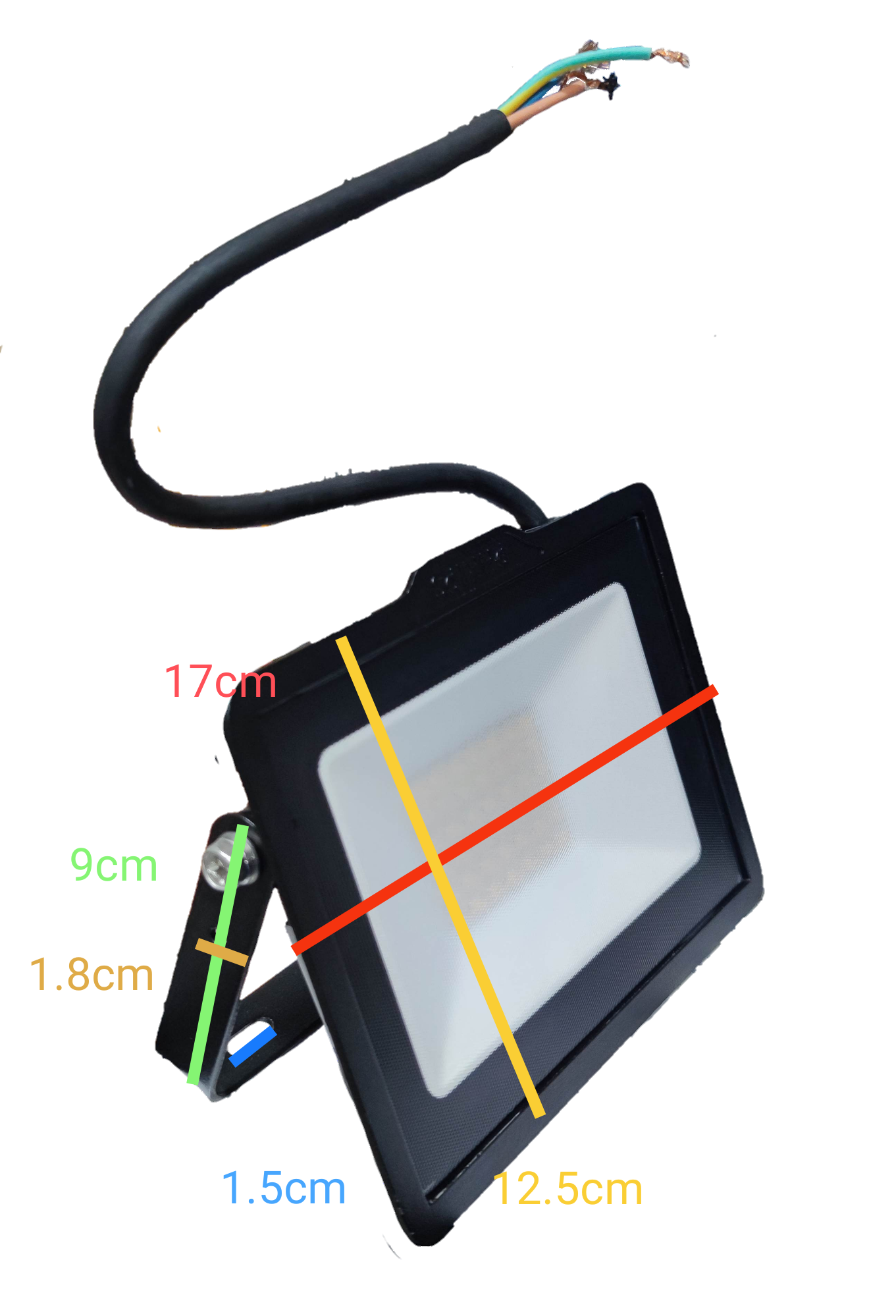 Philips 30W LED floodlight 4000K with adjustable stand and wiring for outdoor use