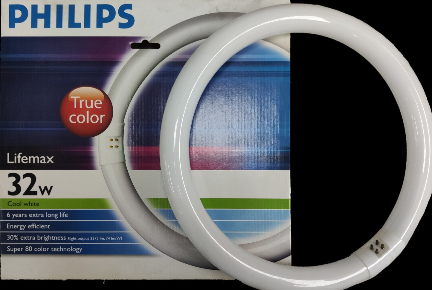 Philips 32W circular fluorescent tube Lifemax with energy-efficient and cool white lighting